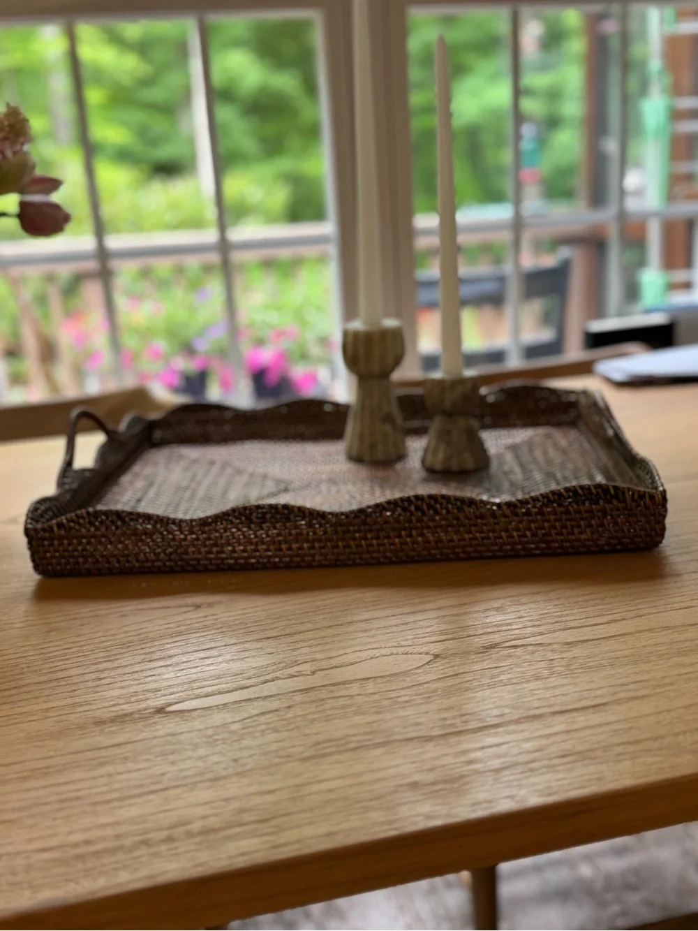 Scallop Rectangular Tray With Handles